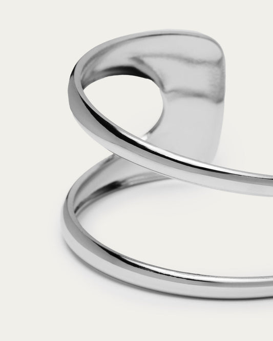 Silver Sculpt Cuff Bangle